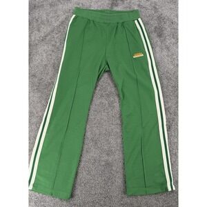 Budro Green Pintuck Track Pants Straight Leg White Striped Size Medium Men's